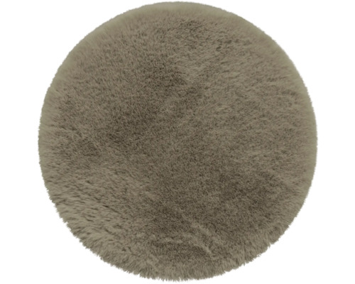 Galette de chaise Romance rond chocolat ø 35 cm Tapis rond en fausse fourrure