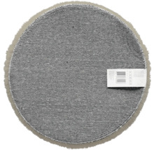 Tapis rond avec étiquette au dos