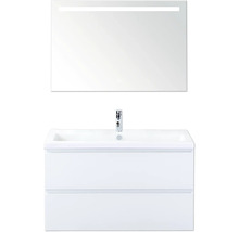 Waschtischkombination mit Spiegel und zwei Schubladen