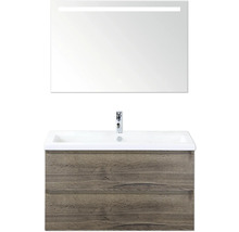 Waschtischkombination mit Unterschrank, Waschbecken und Spiegel