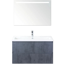 Waschtisch mit Spiegel und Beleuchtung für das Badezimmer