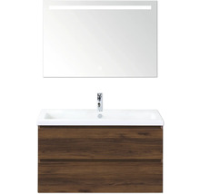 Waschtisch mit Spiegel und Unterschrank mit zwei Schubladen