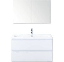 Waschtischkombination mit Spiegelschrank und zwei Schubladen