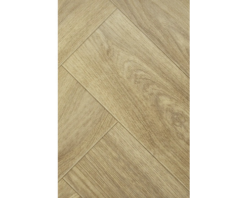 Bodenbelag im Fischgrätenmuster mit Holzoptik