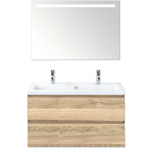 Meuble sous-lavabo avec miroir et éclairage