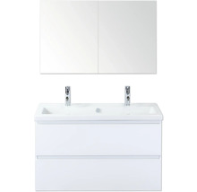 Doppelwaschtisch mit Unterschrank und Spiegelschrank für Badezimmer