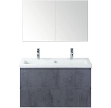 Waschtischunterschrank mit Doppelwaschbecken und Spiegelschrank für das Badezimmer