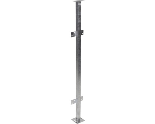 Poteau métallique avec plaque de base et supports