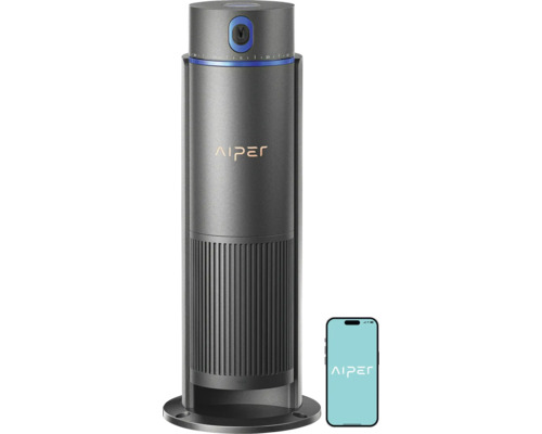 Arroseur circulaire intelligent Aiper IrriSense, couvre 445 m², distance de projection 12m, commande via appli, capteur météo, zones d'arrosage réglables, technologie EvenRain™ Nettoyeur hors sol Aiper avec smartphone