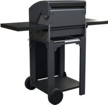 Chariot de barbecue avec tablettes latérales et roulettes pour faciliter le transport