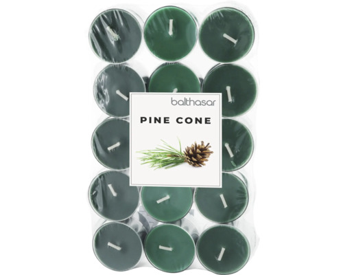 Bougie chauffe-plat parfumée Pine Cone 30 pièces Balthasar bougies chauffe-plat parfumées pomme de pin en multipack