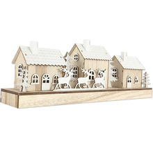 Maison décorative en bois avec des rennes pour la période de Noël
