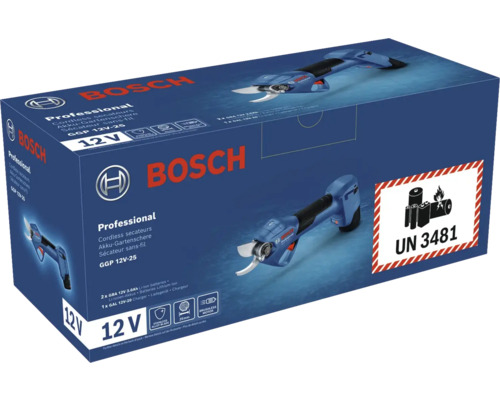Sécateur à batterie Bosch GGP 12V-25 dans son carton d''emballage