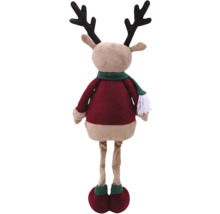 Élan décoratif avec bois, écharpe et bottes comme décoration de Noël