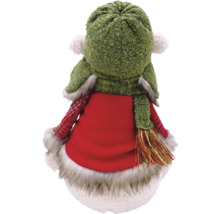 Figurine de Noël avec bonnet, écharpe et robe rouge