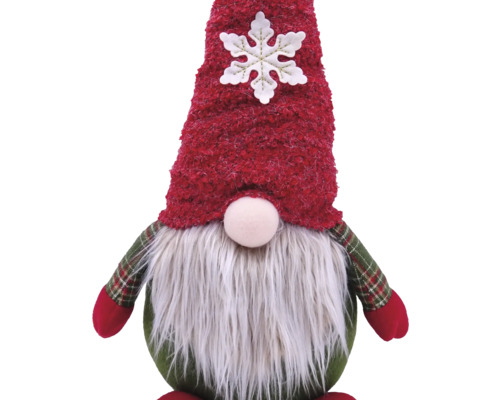 Nain décoratif avec barbe et bonnet avec flocon de neige