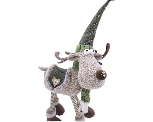 Élan décoratif avec chapeau, bois et écharpe comme décoration de Noël