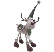 Renne décoratif en peluche avec bonnet et écharpe pour la période de Noël
