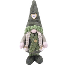 Figurine décorative gnome de Noël avec application cœur sur le bonnet