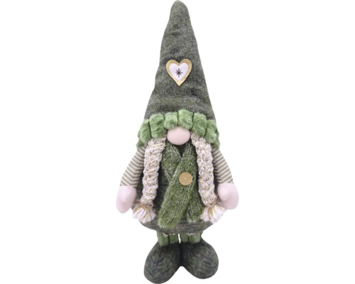 Figurine décorative gnome de Noël avec application cœur sur le bonnet