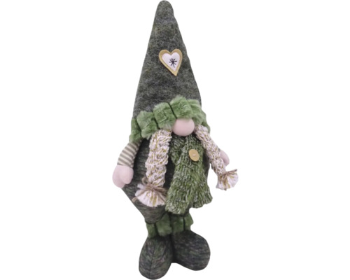 Nain de Noël décoratif avec bonnet et écharpe.