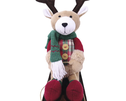 Dekorativer Plüsch-Rentier als Weihnachtsdekoration