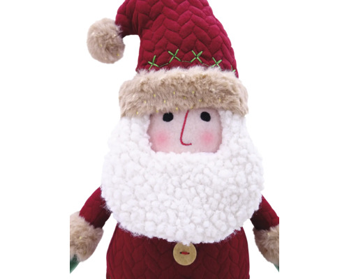 Weihnachtsmann-Dekofigur mit Bart und roter Mütze