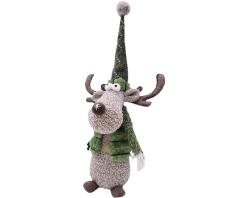 Renne décorative avec bonnet, décoration de Noël