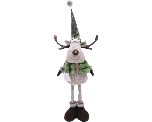 Figurine décorative de renne avec bonnet et écharpe