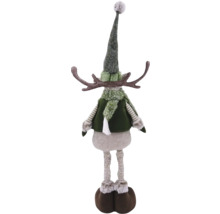 Figurine décorative de renne avec bonnet, gilet et bois pour la période de Noël