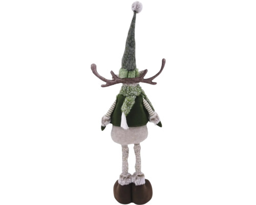 Figurine décorative de renne avec bonnet, gilet et bois pour la période de Noël