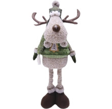 Figurine décorative renne avec bonnet et bois