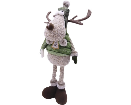 Figurine décorative Renne avec bonnet et gilet