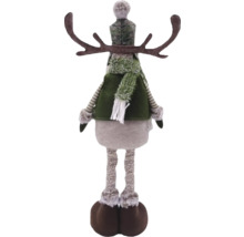 Figurine décorative renne avec bonnet et écharpe