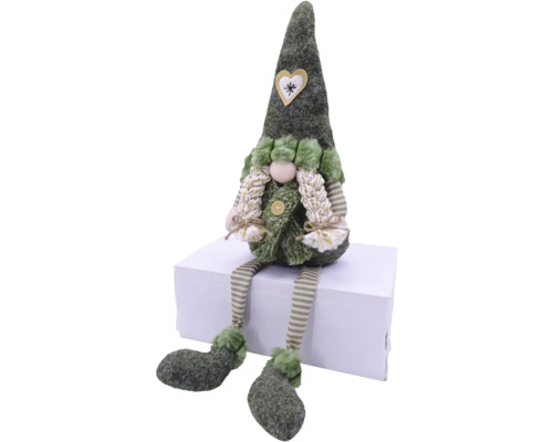 Poupée décorative en tissu avec pantalon rayé et bonnet