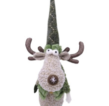 Figurine décorative de renne avec bonnet et bois