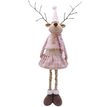 Renne décorative avec bonnet, gilet et jupe pour la période de Noël