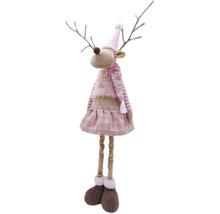Figurine décorative renne avec bonnet et écharpe