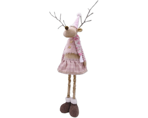 Figurine décorative renne avec bonnet et écharpe