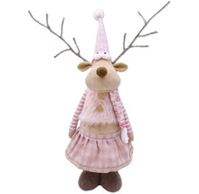 Figurine décorative de renne avec bonnet et écharpe