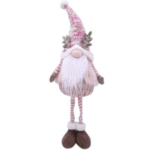 Nain de Noël décoratif avec barbe, bonnet et bois de cerf