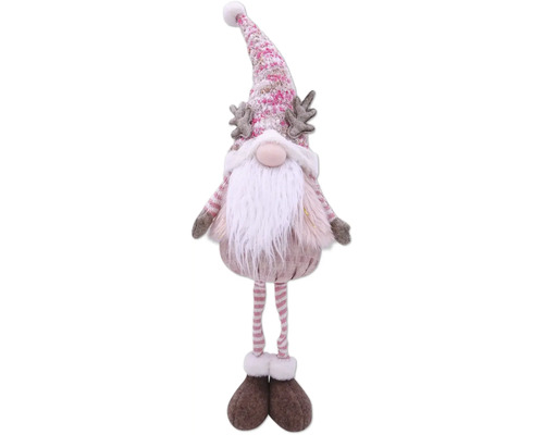 Nain de Noël décoratif avec barbe, bonnet et bois de cerf