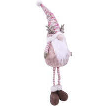Figurine décorative gnome de Noël avec bonnet rayé et barbe