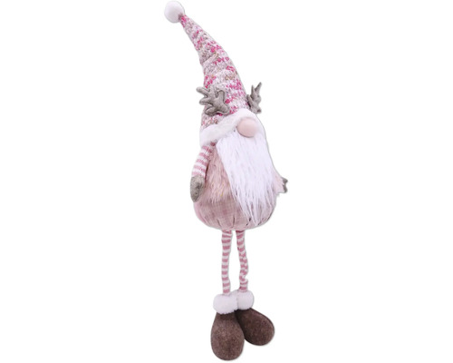 Figurine décorative gnome de Noël avec bonnet rayé et barbe