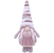 Figurine décorative de gnome avec bonnet, tresses et robe
