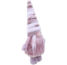 Figurine décorative de gnome avec un long chapeau, une tresse et une robe
