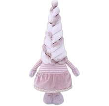Figurine décorative de sapin de Noël avec robe et structure en fourrure