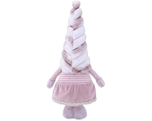 Figurine décorative de sapin de Noël avec robe et structure en fourrure