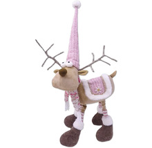 Renne de Noël décorative avec bonnet et écharpe