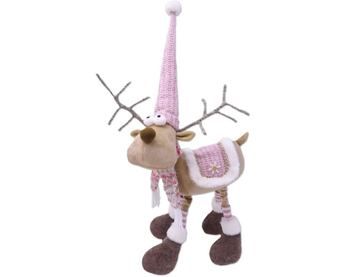 Renne de Noël décorative avec bonnet et écharpe